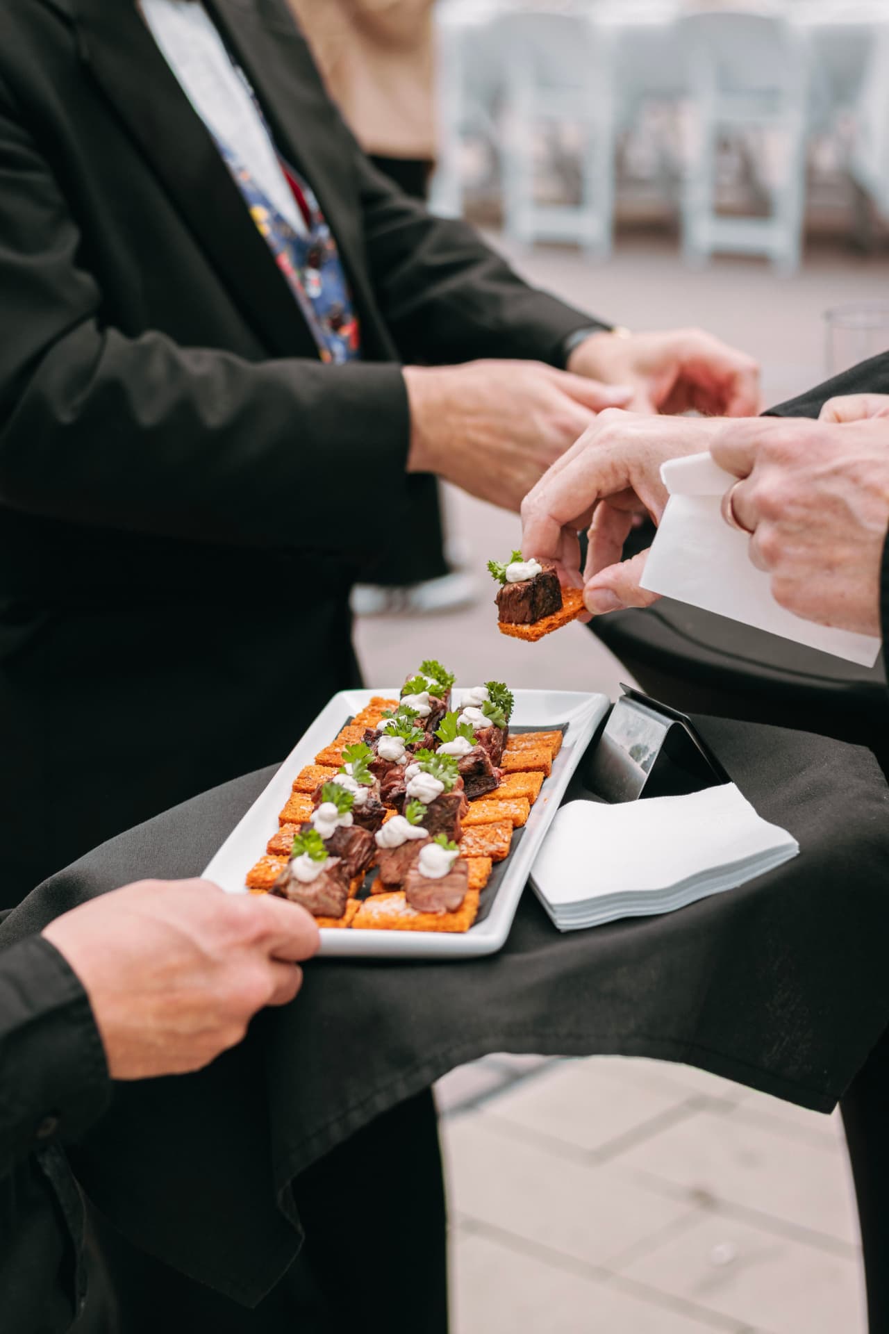 Service lors d'une réception professionnelle